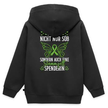Cellules souches Thérapie par cellules souches Don de cellules souches - Sweat Premium à capuche zippé enfant bio - noir - Dos - AI Model Kid Male (0cm)