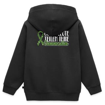 Cellules souches Thérapie par cellules souches Don de cellules souches - Sweat Premium à capuche zippé enfant bio - noir - Dos - AI Model Kid Male (0cm)