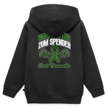 Cellules souches Thérapie par cellules souches Don de cellules souches - Sweat Premium à capuche zippé enfant bio - noir - Dos - AI Model Kid Male (0cm)