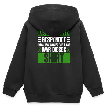 Cellules souches Thérapie par cellules souches Don de cellules souches - Sweat Premium à capuche zippé enfant bio - noir - Dos - AI Model Kid Male (0cm)