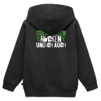 Cellules souches Thérapie par cellules souches Don de cellules souches - Sweat Premium à capuche zippé enfant bio - noir - Dos - AI Model Kid Male (0cm)