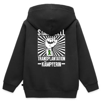 Cellules souches Thérapie par cellules souches Don de cellules souches - Sweat Premium à capuche zippé enfant bio - noir - Dos - AI Model Kid Male (0cm)
