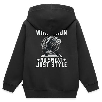 Wing Chun : pas de transpiration, juste du style - Sweat Premium à capuche zippé enfant bio - noir - Dos - AI Model Kid Male (0cm)