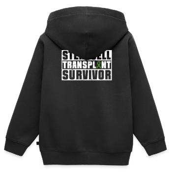 Greffe de cellules souches Donneur de cellules souches Cellule souche - Sweat Premium à capuche zippé enfant bio - noir - Dos - AI Model Kid Male (0cm)