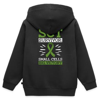 Greffe de cellules souches Donneur de cellules souches Cellule souche - Sweat Premium à capuche zippé enfant bio - noir - Dos - AI Model Kid Male (0cm)