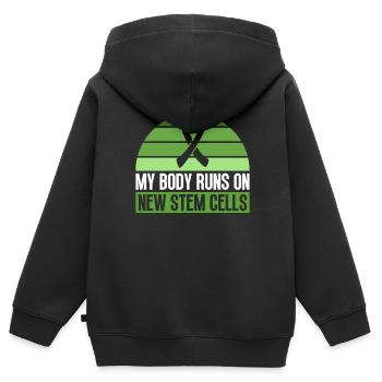 Greffe de cellules souches Donneur de cellules souches Cellule souche - Sweat Premium à capuche zippé enfant bio - noir - Dos - AI Model Kid Male (0cm)