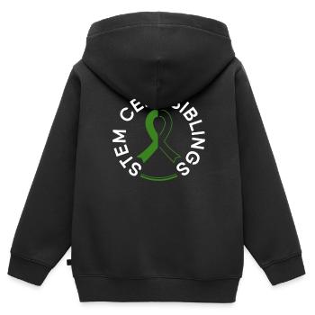 Greffe de cellules souches Donneur de cellules souches Cellule souche - Sweat Premium à capuche zippé enfant bio - noir - Dos - AI Model Kid Male (0cm)