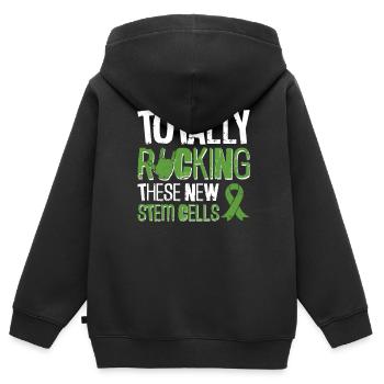 Greffe de cellules souches Donneur de cellules souches Cellule souche - Sweat Premium à capuche zippé enfant bio - noir - Dos - AI Model Kid Male (0cm)