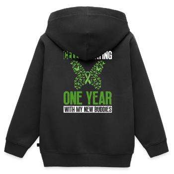 Greffe de cellules souches Donneur de cellules souches Cellule souche - Sweat Premium à capuche zippé enfant bio - noir - Dos - AI Model Kid Male (0cm)