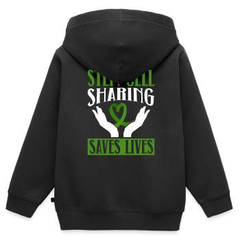 Greffe de cellules souches Donneur de cellules souches Cellule souche - Sweat Premium à capuche zippé enfant bio - noir - Dos - AI Model Kid Male (0cm)