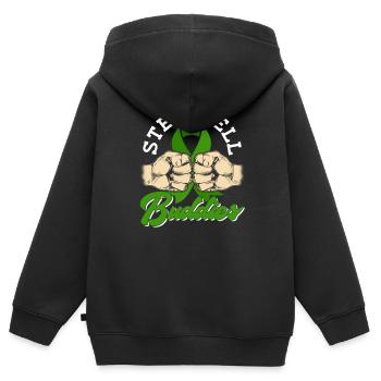 Greffe de cellules souches Donneur de cellules souches Cellule souche - Sweat Premium à capuche zippé enfant bio - noir - Dos - AI Model Kid Male (0cm)