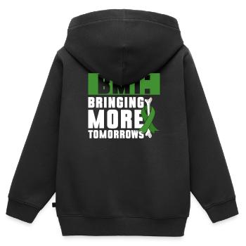 Greffe de cellules souches Donneur de cellules souches Cellule souche - Sweat Premium à capuche zippé enfant bio - noir - Dos - AI Model Kid Male (0cm)