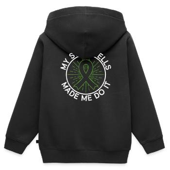 Greffe de cellules souches Donneur de cellules souches Cellule souche - Sweat Premium à capuche zippé enfant bio - noir - Dos - AI Model Kid Male (0cm)
