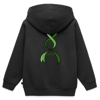 Greffe de cellules souches Donneur de cellules souches Cellule souche - Sweat Premium à capuche zippé enfant bio - noir - Dos - AI Model Kid Male (0cm)