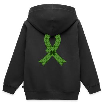 Greffe de cellules souches Donneur de cellules souches Cellule souche - Sweat Premium à capuche zippé enfant bio - noir - Dos - AI Model Kid Male (0cm)