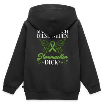 Cellules souches Thérapie par cellules souches Don de cellules souches - Sweat Premium à capuche zippé enfant bio - noir - Dos - AI Model Kid Male (0cm)