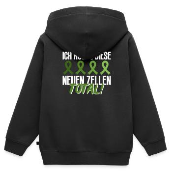 Cellules souches Thérapie par cellules souches Don de cellules souches - Sweat Premium à capuche zippé enfant bio - noir - Dos - AI Model Kid Male (0cm)