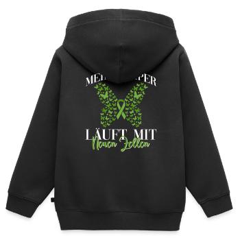 Cellules souches Thérapie par cellules souches Don de cellules souches - Sweat Premium à capuche zippé enfant bio - noir - Dos - AI Model Kid Male (0cm)