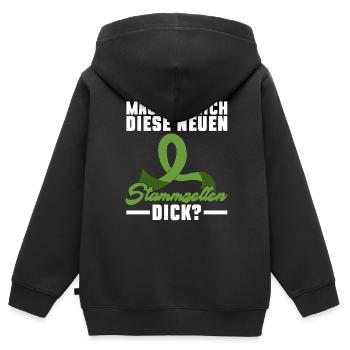 Cellules souches Thérapie par cellules souches Don de cellules souches - Sweat Premium à capuche zippé enfant bio - noir - Dos - AI Model Kid Male (0cm)