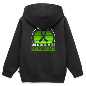Cellules souches Thérapie par cellules souches Don de cellules souches - Sweat Premium à capuche zippé enfant bio - noir - Dos - AI Model Kid Male (0cm)