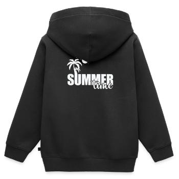 Heure d’été Baignade Plage Soleil - Sweat Premium à capuche zippé enfant bio - noir - Dos - AI Model Kid Male (0cm)