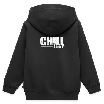Chill Time relaxen - Kinder Premium Organic Zip Hoodie - Schwarz - Hinten - AI Model Kid Male (0cm)