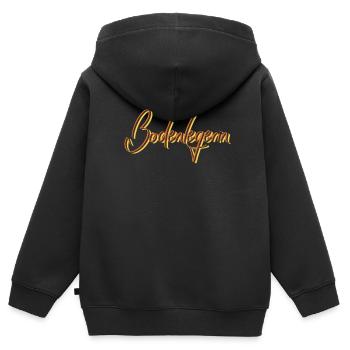 Parkett-Teppich Abschluss-Geschenk Bodenlegerin - Kinder Premium Organic Zip Hoodie - Schwarz - Hinten - AI Model Kid Male (0cm)