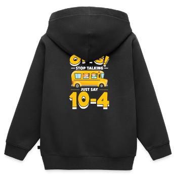 Chauffeur de bus Chauffeur de bus Bus Schuhlbus cadeau - Sweat Premium à capuche zippé enfant bio - noir - Dos - AI Model Kid Male (0cm)
