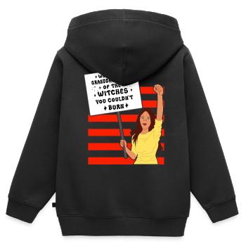 Wir sind die Enkelinnen der Hexen, ihr - Kinder Premium Organic Zip Hoodie - Schwarz - Hinten - AI Model Kid Male (0cm)