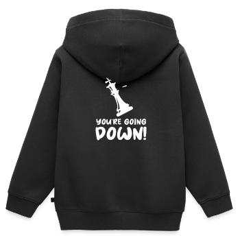 Schach Schachbrett Schachmatt Schachspieler - Kinder Premium Organic Zip Hoodie - Schwarz - Hinten - AI Model Kid Male (0cm)
