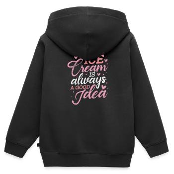 Eiscreme - Kinder Premium Organic Zip Hoodie - Schwarz - Hinten - AI Model Kid Male (0cm)