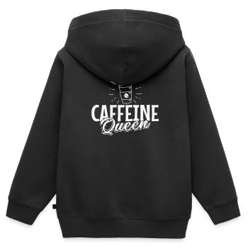 Caffeine Queen Coffee - Kids Premium Organic Zip-up Hoodie - black - Back - AI Model Kid Male (0cm)