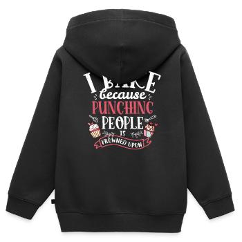Cupcake - Sweat Premium à capuche zippé enfant bio - noir - Dos - AI Model Kid Male (0cm)