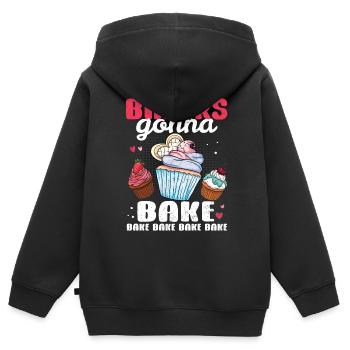 Cupcake - Sweat Premium à capuche zippé enfant bio - noir - Dos - AI Model Kid Male (0cm)
