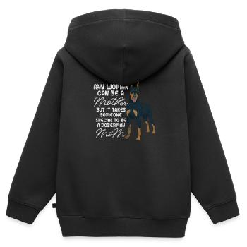 Dobermann - Kinder Premium Organic Zip Hoodie - Schwarz - Hinten - AI Model Kid Male (0cm)