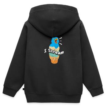 Eiscreme - Kinder Premium Organic Zip Hoodie - Schwarz - Hinten - AI Model Kid Male (0cm)