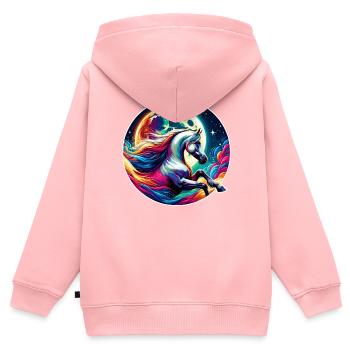 Arabische Pferdekunst - Kinder Premium Organic Zip Hoodie - Rosa - Hinten - AI Model Kid Female (0cm)