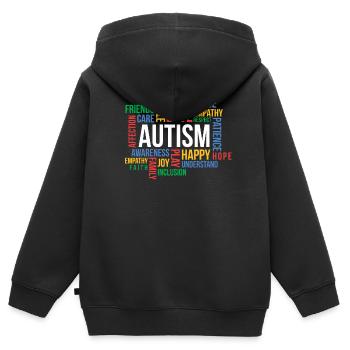 Autismus Awareness Day Autist Geschenk - Kinder Premium Organic Zip Hoodie - Schwarz - Hinten - AI Model Kid Male (0cm)