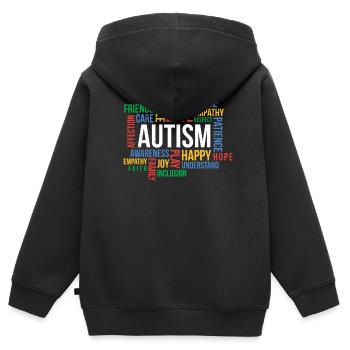 Autismus - Kinder Premium Organic Zip Hoodie - Schwarz - Hinten - AI Model Kid Male (0cm)