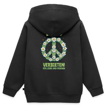 Sprüche gegen Rechts - AfD verbieten - Kinder Premium Organic Zip Hoodie - Schwarz - Hinten - AI Model Kid Male (0cm)