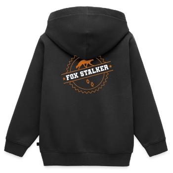 Cadeaux de chasse au renard - Sweat Premium à capuche zippé enfant bio - noir - Dos - AI Model Kid Male (0cm)