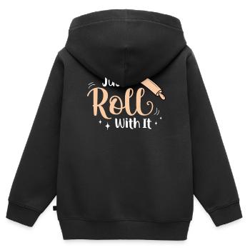 Bäcker Bäckerein Backwaren Backen Geschenk - Kinder Premium Organic Zip Hoodie - Schwarz - Hinten - AI Model Kid Male (0cm)