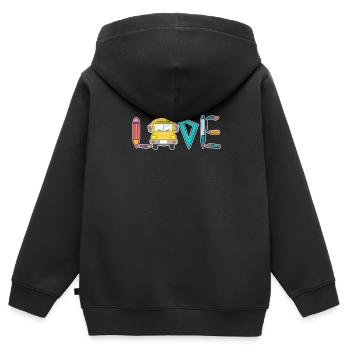 Chauffeur de bus Chauffeur de bus Bus Schuhlbus cadeau - Sweat Premium à capuche zippé enfant bio - noir - Dos - AI Model Kid Male (0cm)