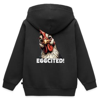 Lustiges Huhn Huhn Lustiges Bild - Kinder Premium Organic Zip Hoodie - Schwarz - Hinten - AI Model Kid Male (0cm)