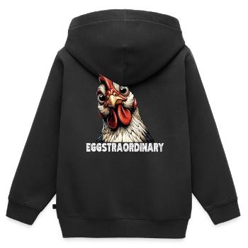 Lustiges Huhn Huhn Lustiges Bild - Kinder Premium Organic Zip Hoodie - Schwarz - Hinten - AI Model Kid Male (0cm)