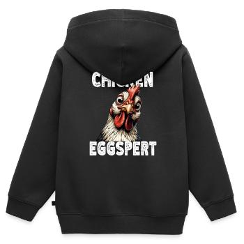 Lustiges Huhn Huhn Lustiges Bild - Kinder Premium Organic Zip Hoodie - Schwarz - Hinten - AI Model Kid Male (0cm)