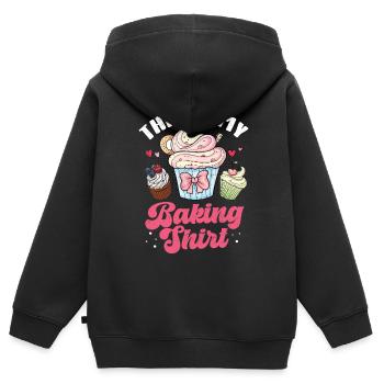 Cupcake - Sweat Premium à capuche zippé enfant bio - noir - Dos - AI Model Kid Male (0cm)