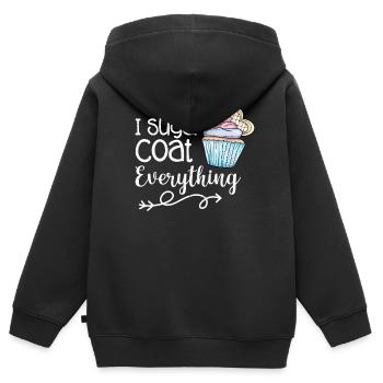 Cupcake - Sweat Premium à capuche zippé enfant bio - noir - Dos - AI Model Kid Male (0cm)