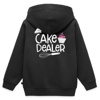 Cupcake - Sweat Premium à capuche zippé enfant bio - noir - Dos - AI Model Kid Male (0cm)