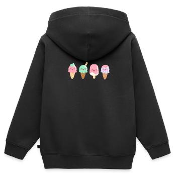 Eiscreme Eis Eiskrem Ice Cream Sommer Geschenk - Kinder Premium Organic Zip Hoodie - Schwarz - Hinten - AI Model Kid Male (0cm)